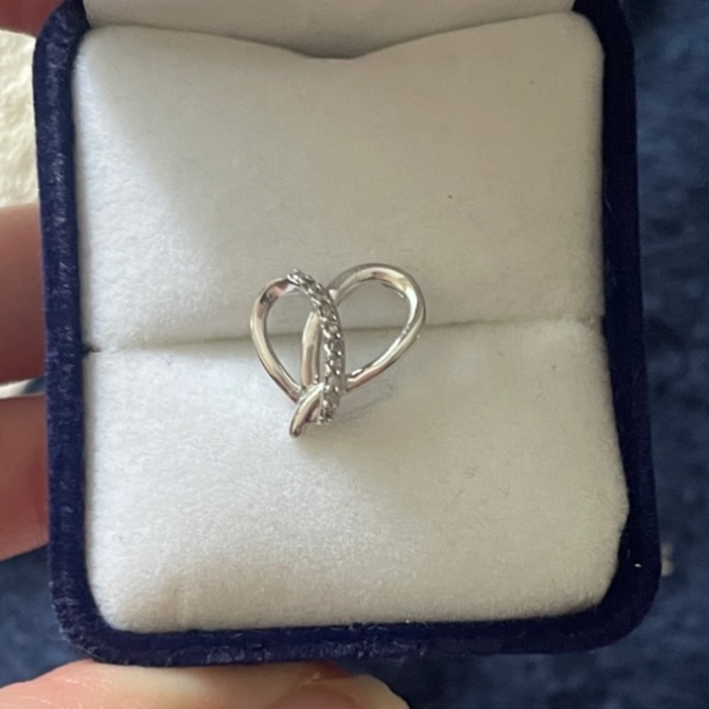 Elegant Silver Heart Knot pendant only